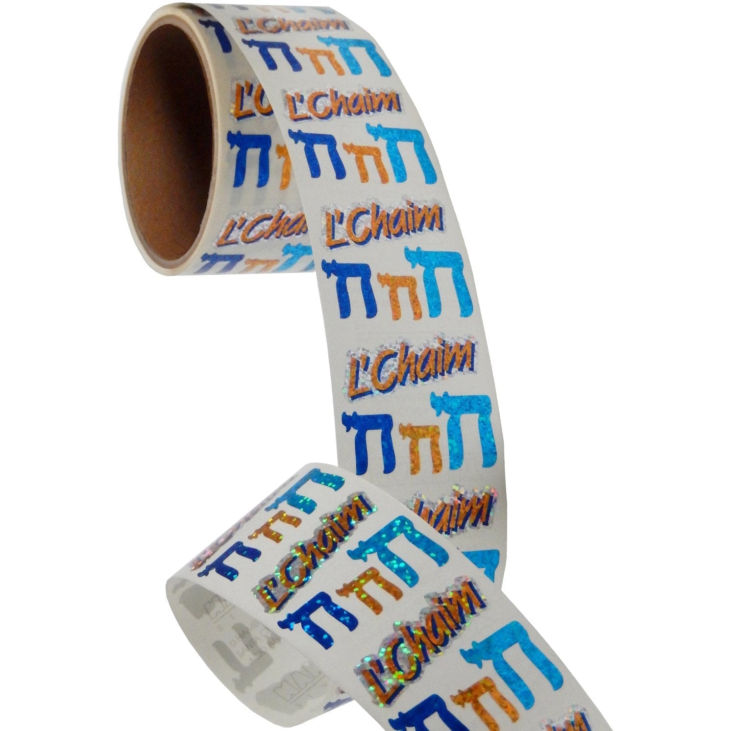 Jillson & Roberts Bulk Roll Prismatic Stickers, L’Chaim (100 Repeats) - Present Paper