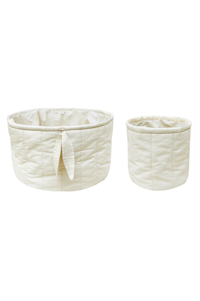 Set Of Two Quilted Baskets Natural  - Bamboo