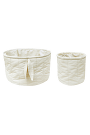 Set Of Two Quilted Baskets Natural  - Bamboo
