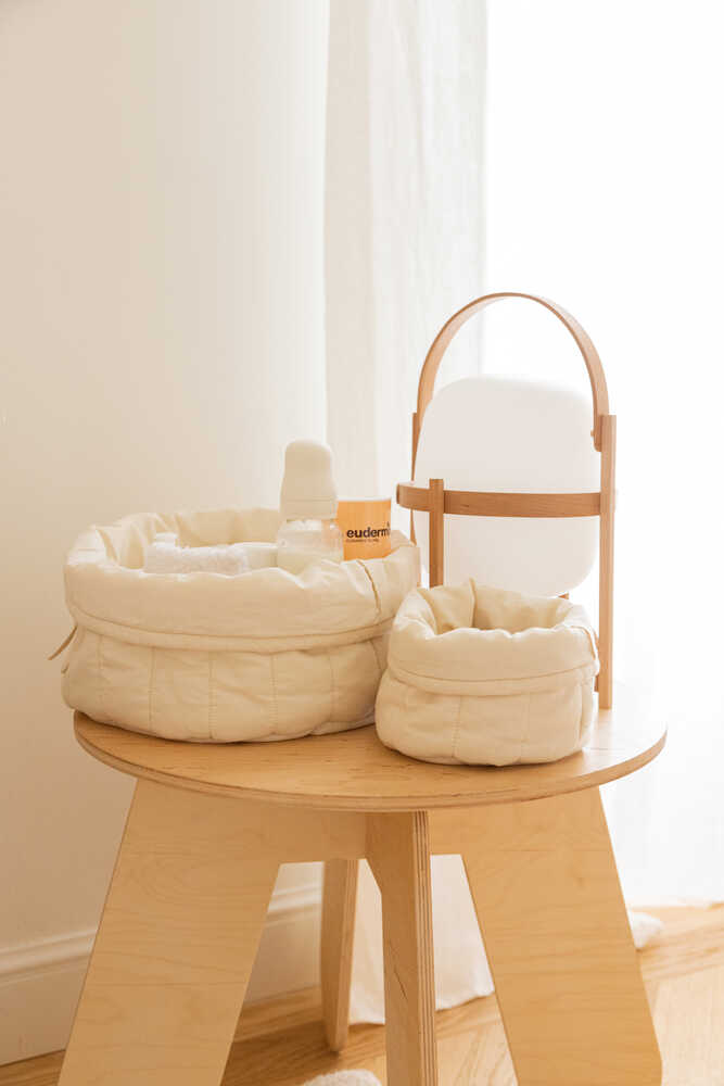 Set Of Two Quilted Baskets Natural  - Bamboo