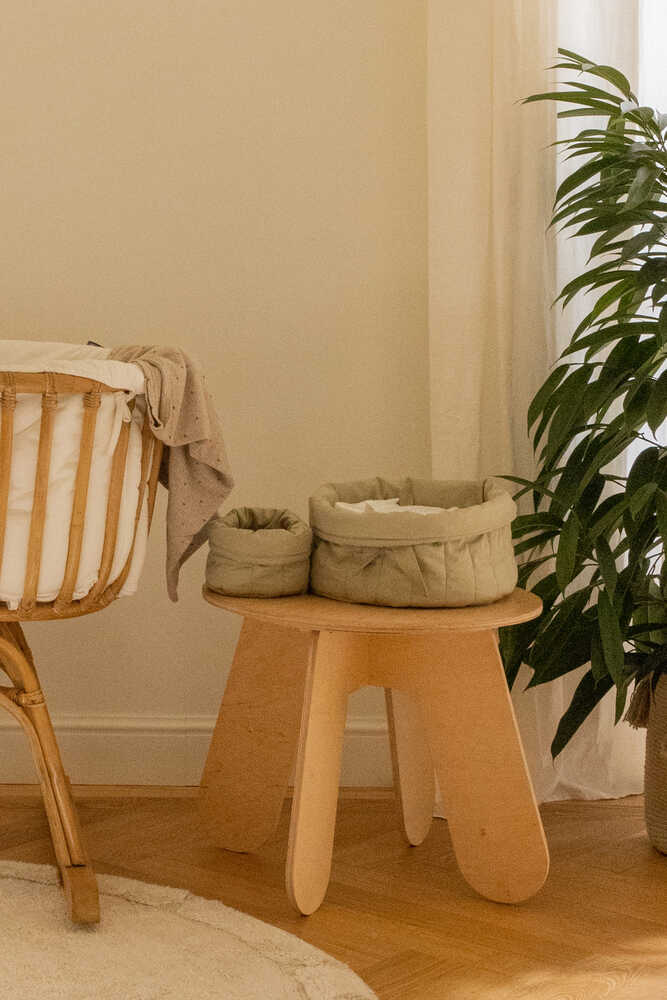 Set Of Two Quilted Baskets Olive  - Bamboo