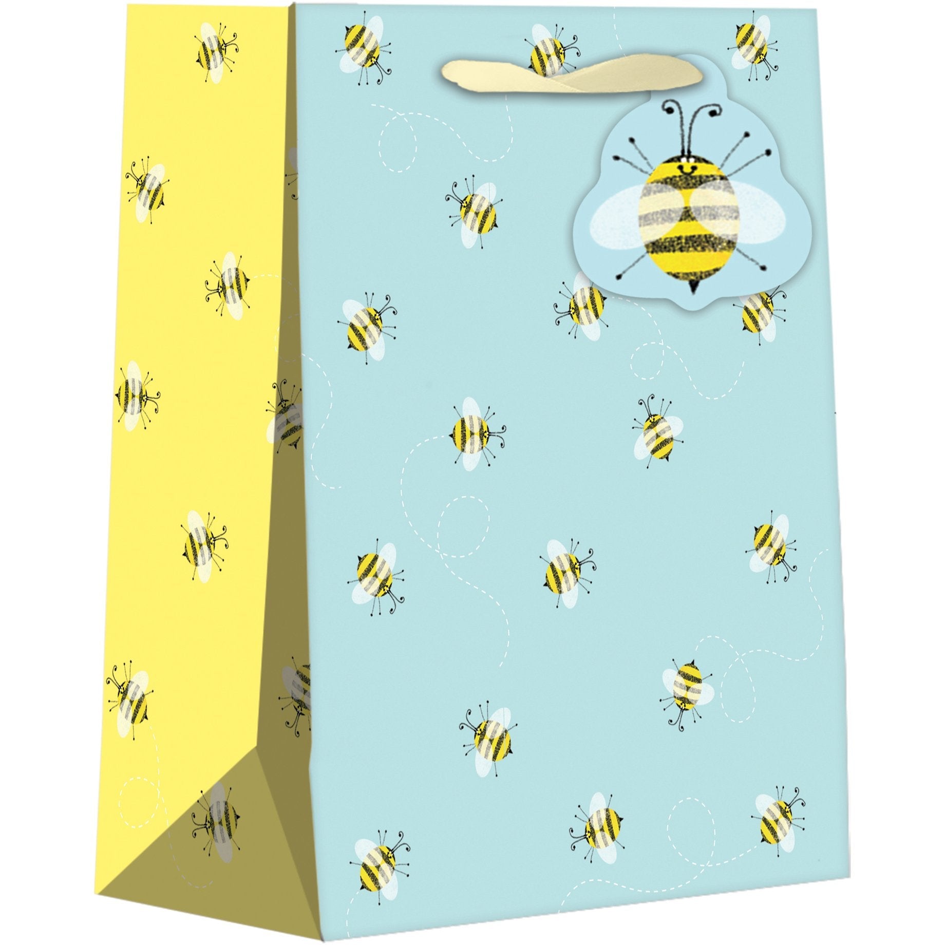 Small Baby Gift Bags, Honey Bees with Glitter Accents