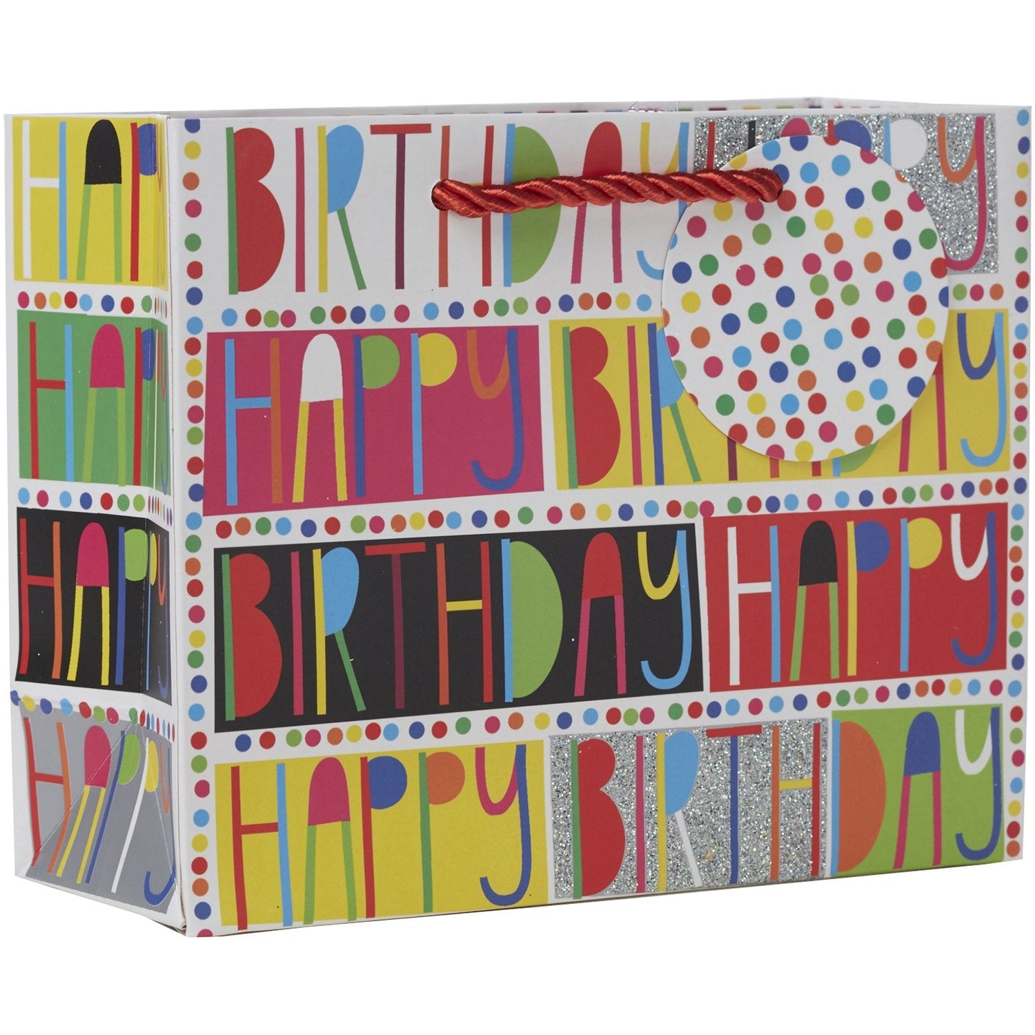 Small Matte Birthday Party Gift Bags, Glitterbration