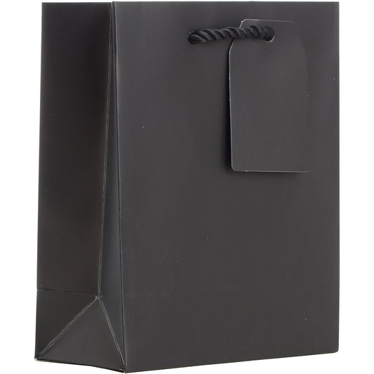 Heavyweight Solid Color Small Gift Bags, Matte Black