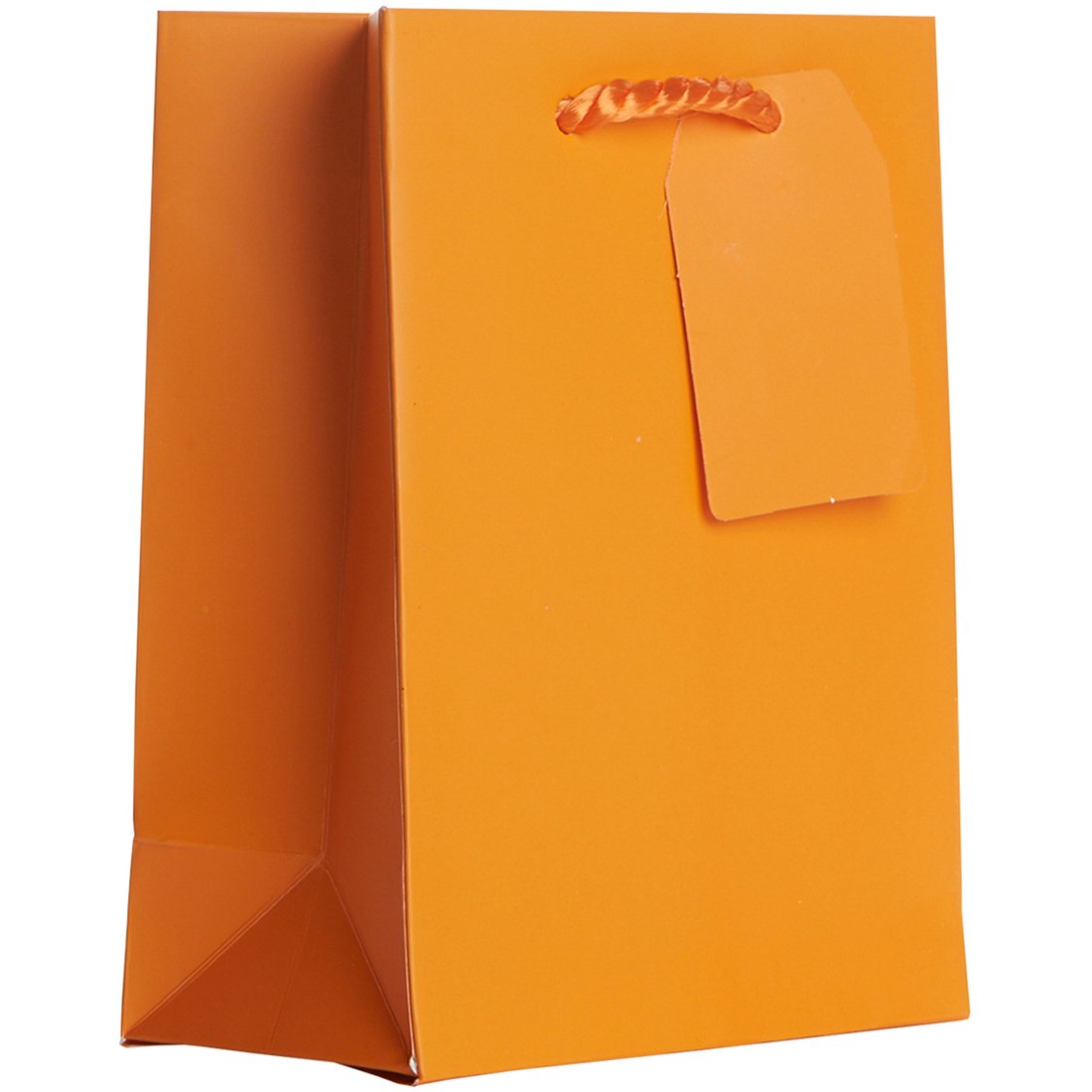 Heavyweight Solid Color Small Gift Bags, Matte Orange