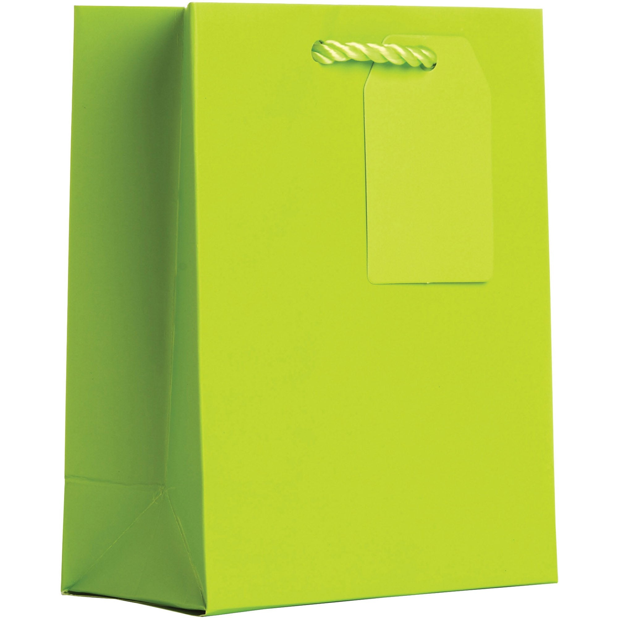 Heavyweight Solid Color Small Gift Bags, Matte Lime Green
