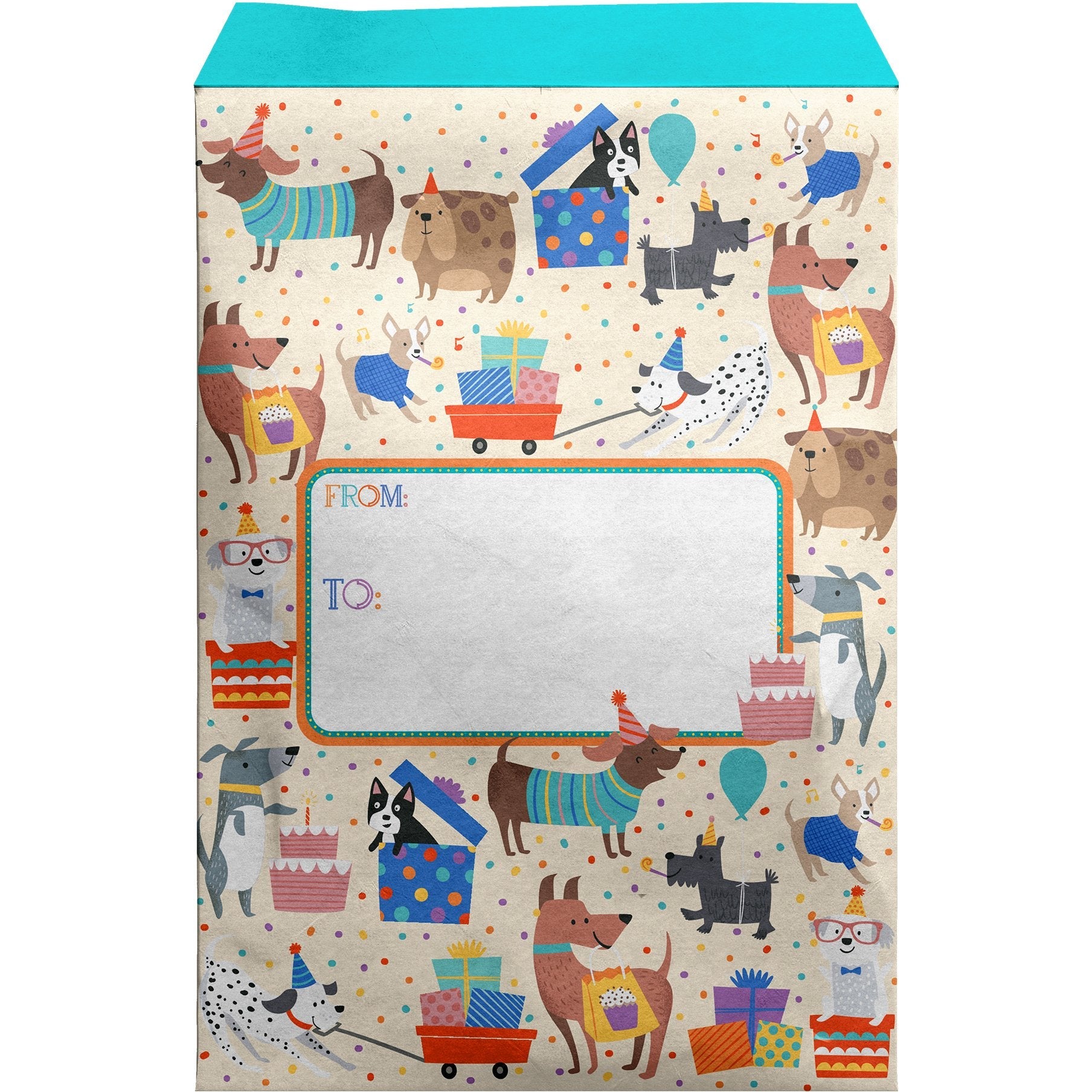 Small Birthday Printed Padded Mailing Envelopes, Dog Party