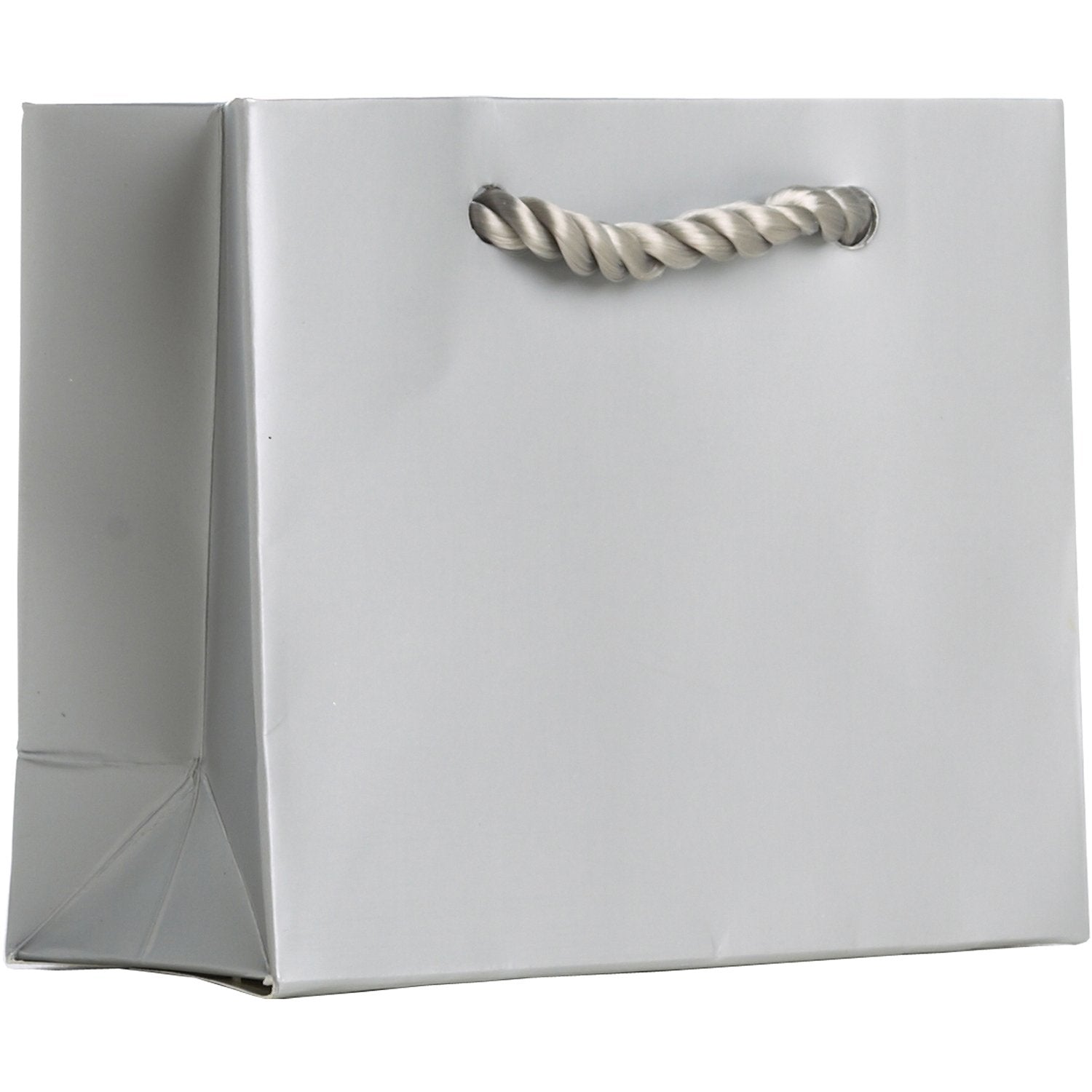 Heavyweight Solid Color Tiny Gift Bags, Matte Metallic Silver