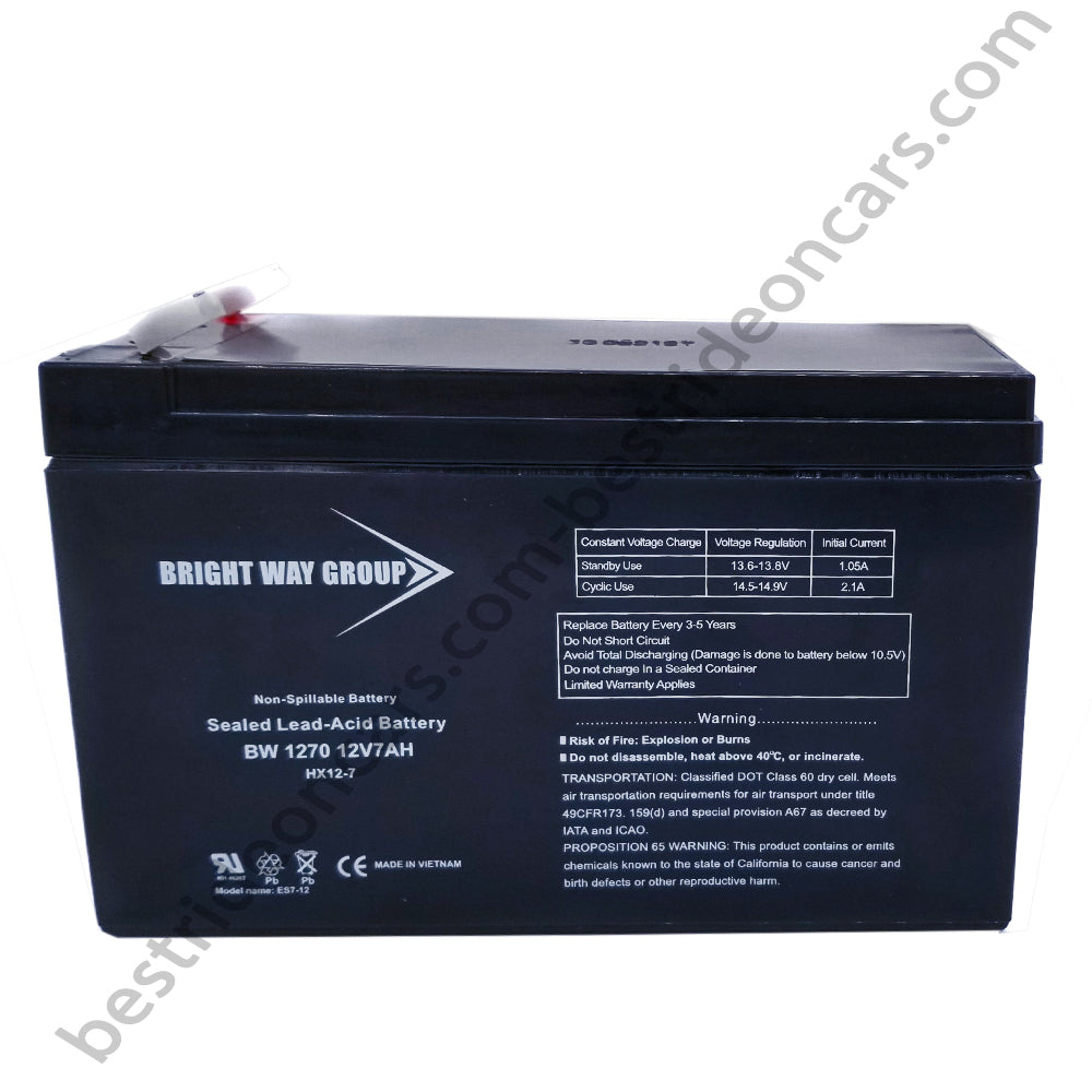 Best Ride On Cars Replacement Battery for 12V 7AH-Sealed Lead-Acid Battery-BW 1270 12V7AH-HX12-7-Kids Ride on Cars - EasyTot
