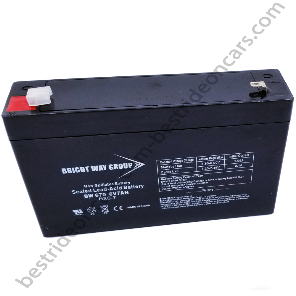 Best Ride On Cars Replacement Battery for 6V 7AH-Sealed Lead-Acid Battery-BW 670 6V7AH-HX6-7-Kids Ride on Cars - EasyTot