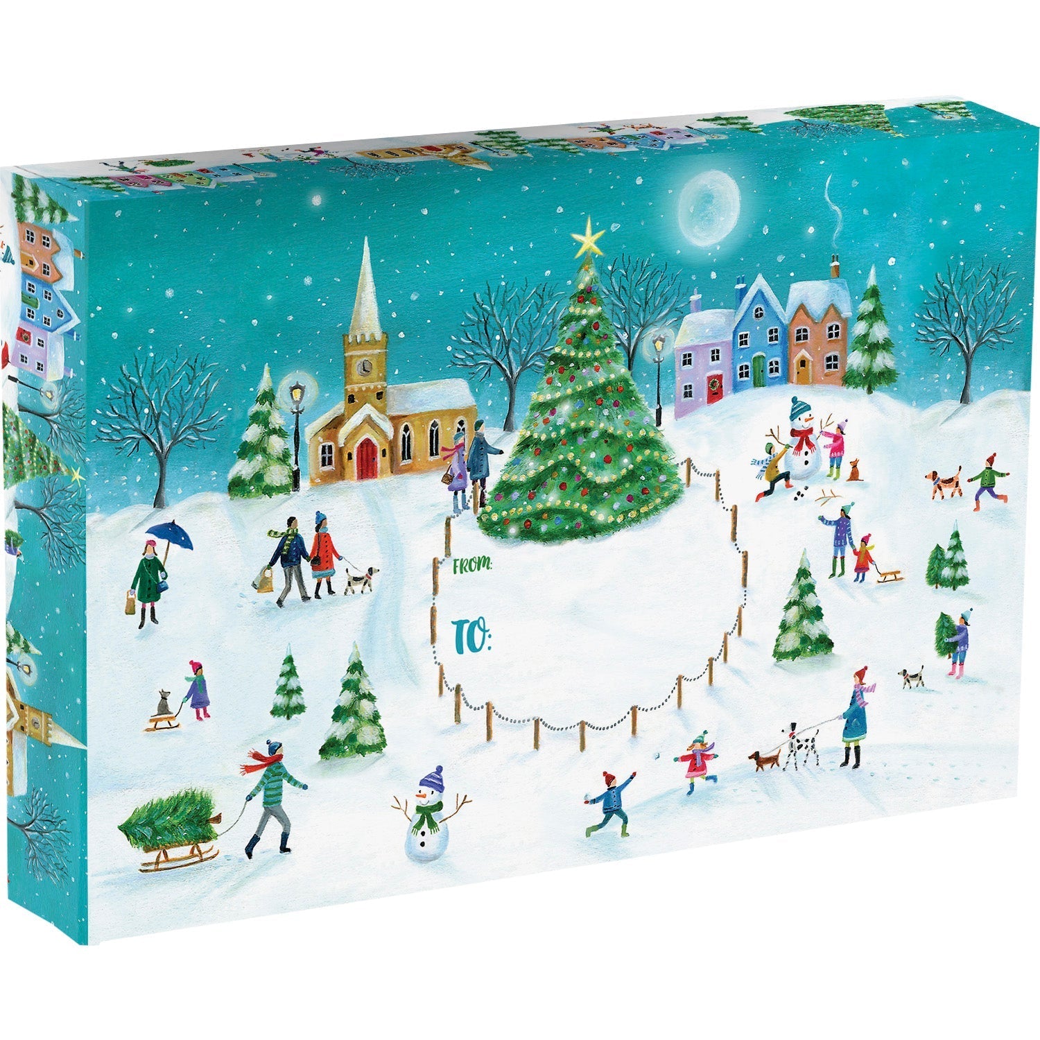 Village Large Christmas Printed Gift Mailing Boxes