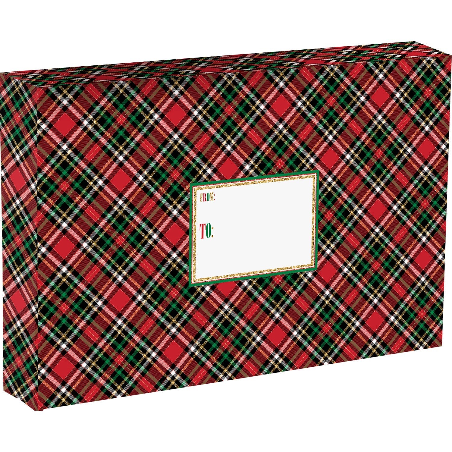 Red Gold Plaid Large Christmas Printed Gift Mailing Boxes