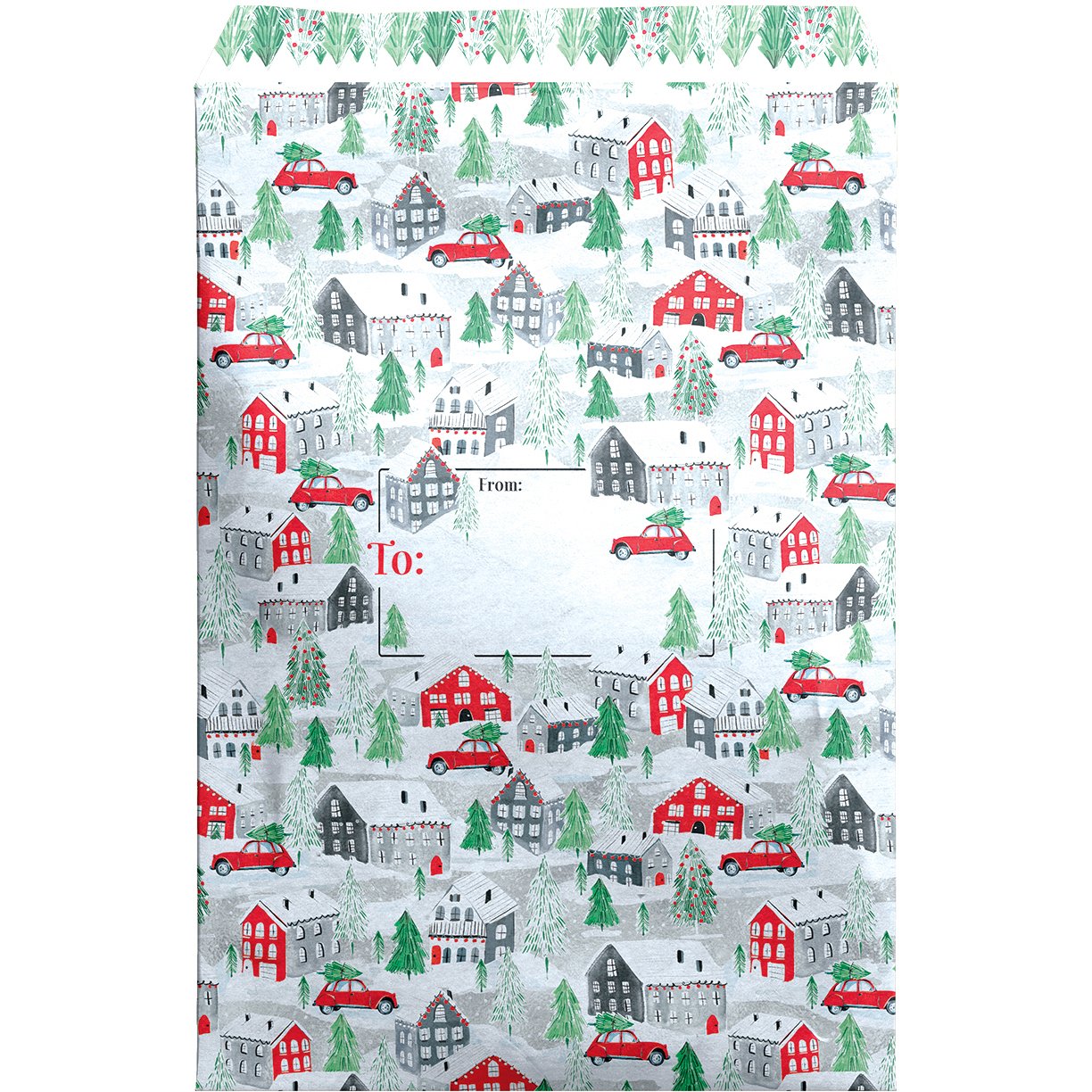 Large Christmas Printed Padded Mailing Envelopes, Home Town