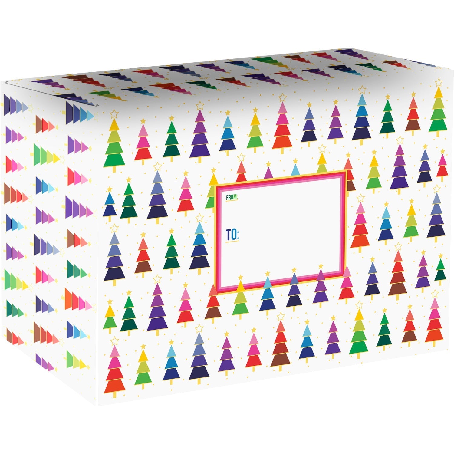 Rainbow Trees Medium Christmas Printed Gift Mailing Boxes