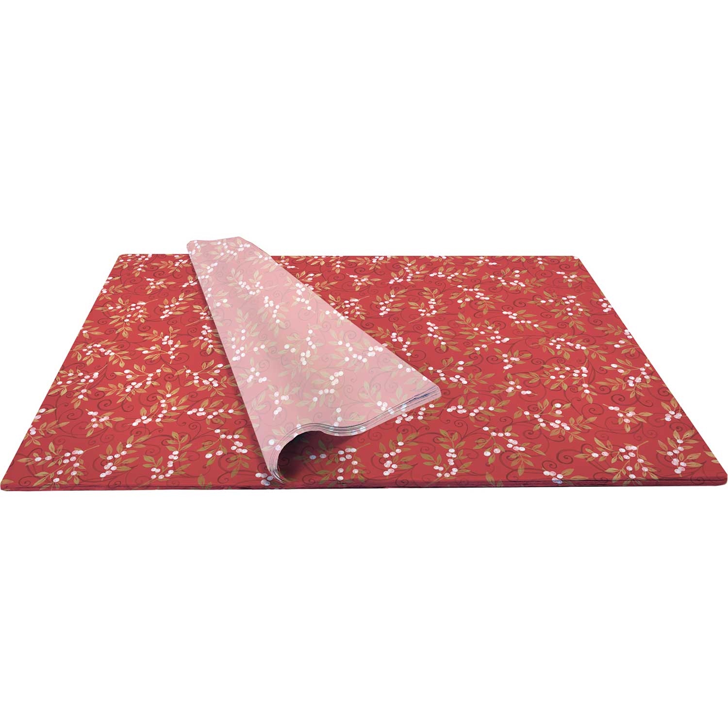 BXPT538b Holiday Red Floral Gift Tissue Paper Bulk