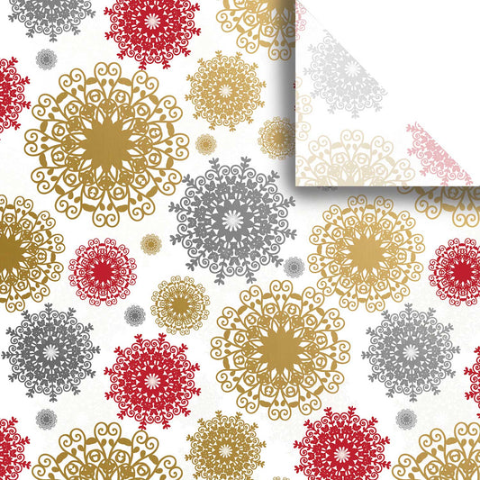 BXPT571a Metallic Snowflake Gift Tissue Paper Swatch