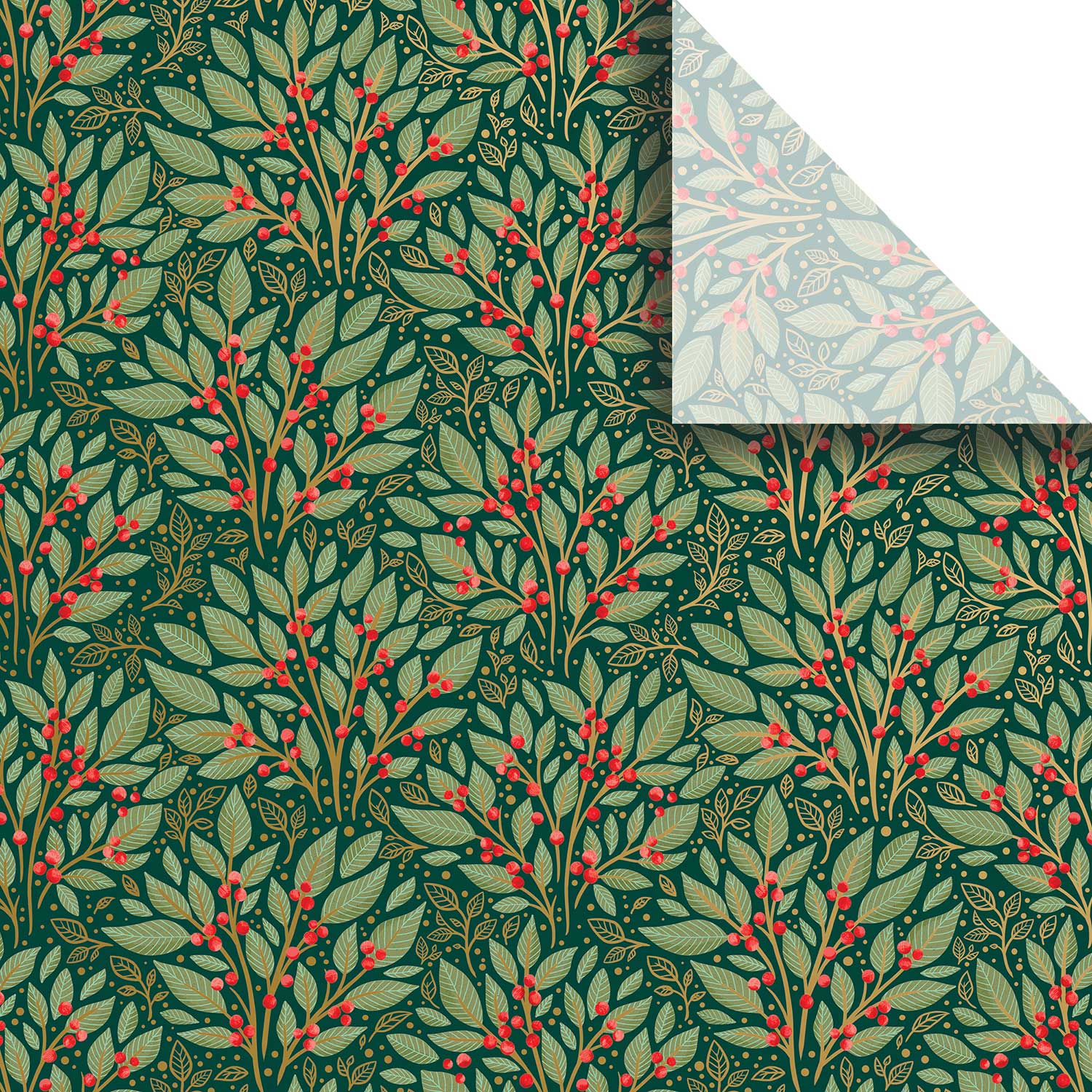 BXPT634a Holly Christmas Gift Tissue Paper Swatch