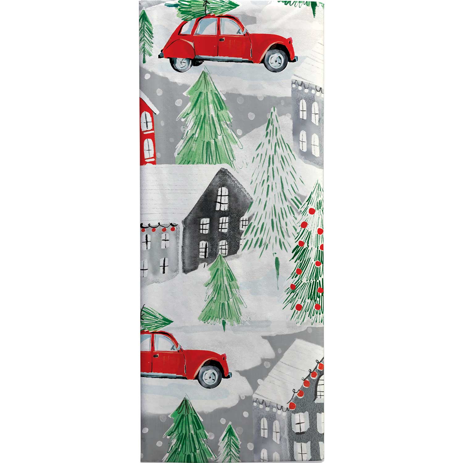 BXPT756c Winter Town Christmas Gift Tissue Paper Folded Pack