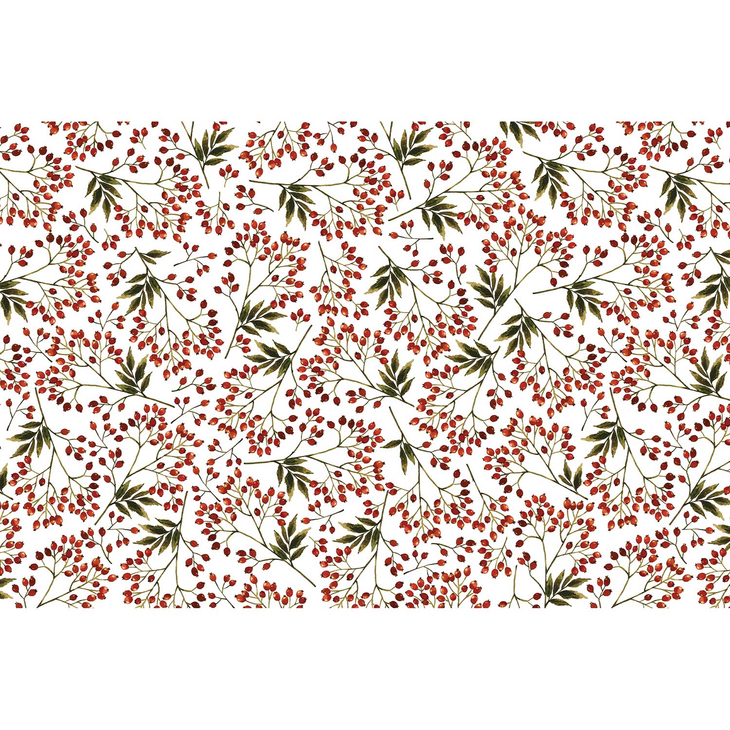 BXPT825d Snow Berries Christmas Gift Tissue Paper Full Sheet