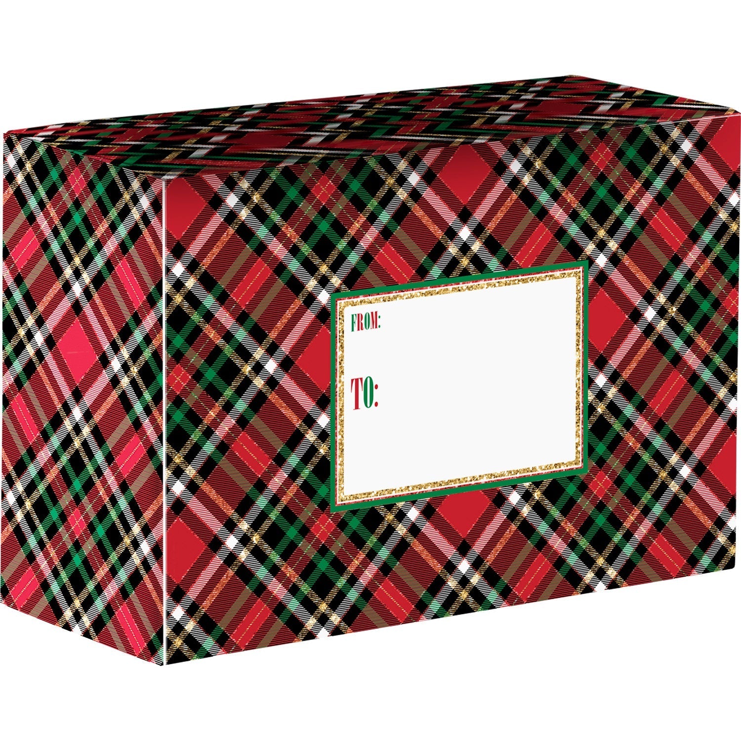 Red Gold Plaid Small Christmas Printed Gift Mailing Boxes