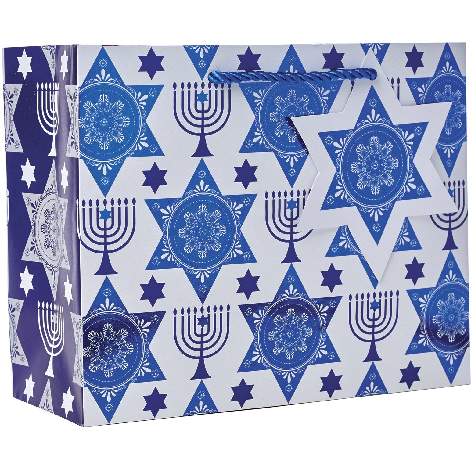 Small Matte Hanukkah Gift Bags with Foil, 8 Nights