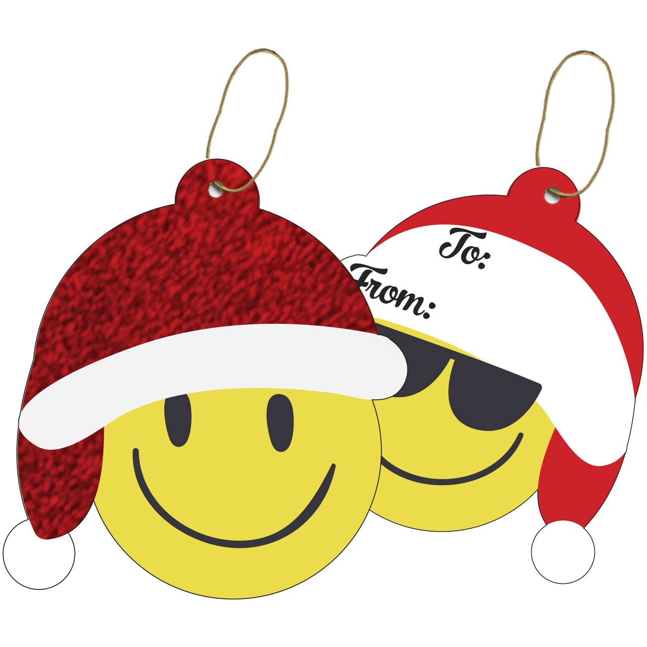 Jillson & Roberts Gift Tags with Tie String, Emoji Christmas (100 Pcs)