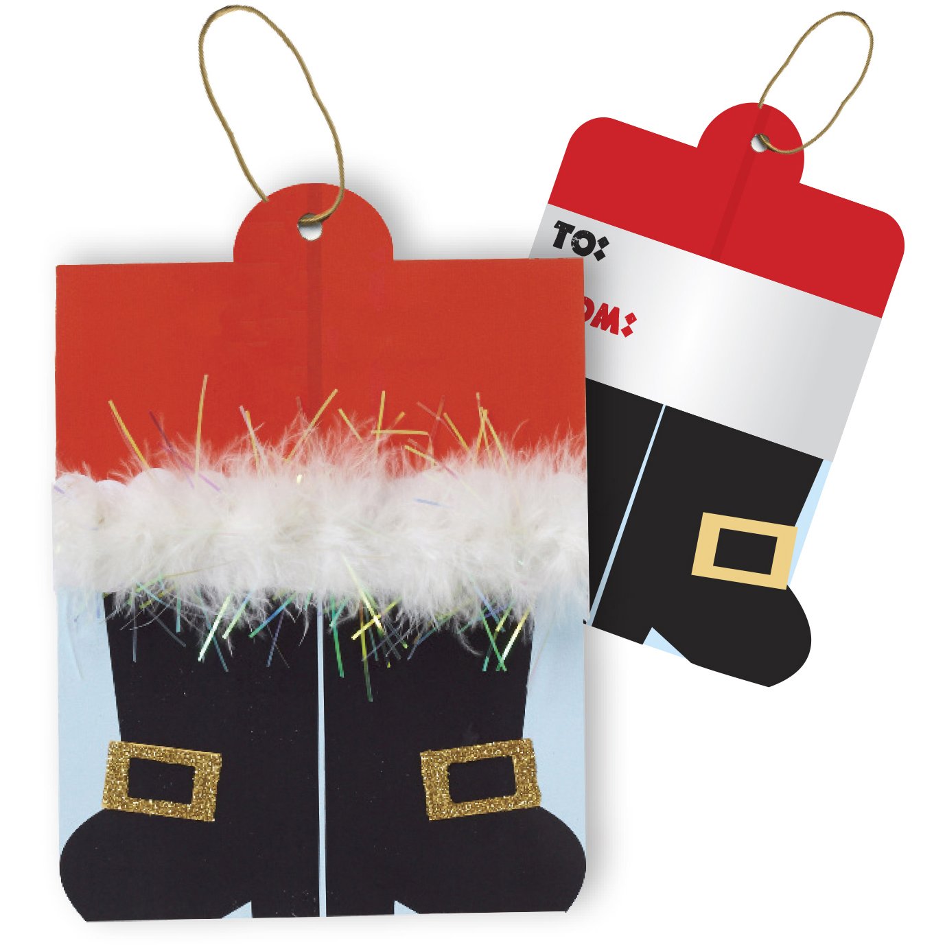 Jillson & Roberts Gift Tags with Tie String, Santa's Boots (100 Pcs)