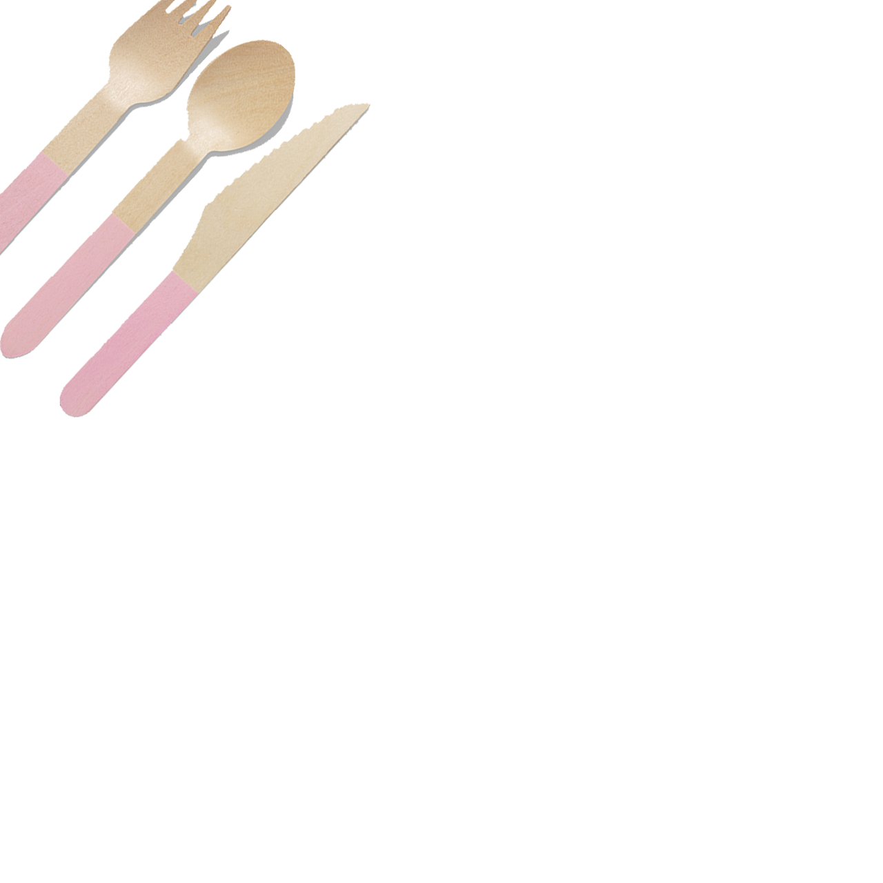 Coterie Pale Pink Wooden Cutlery Set (30 per pack) Cutleries