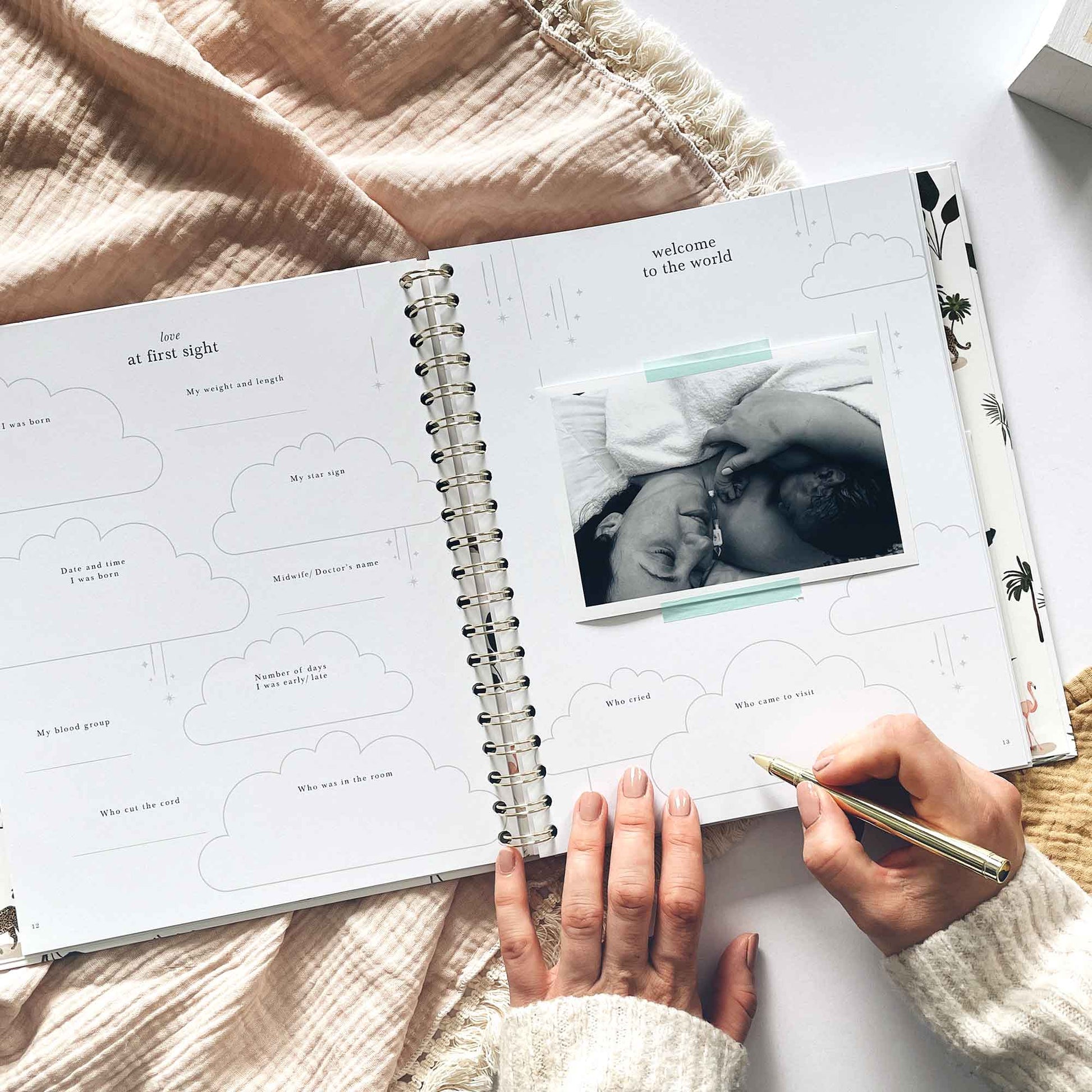 Blush and Gold My Baby Book - Baby Memory Book - Jungle
