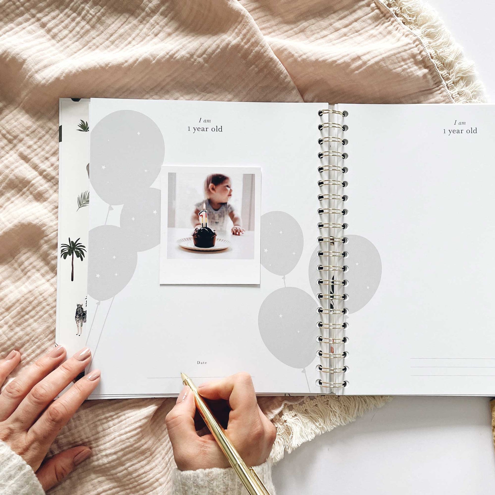 Blush and Gold My Baby Book - Baby Memory Book - Jungle