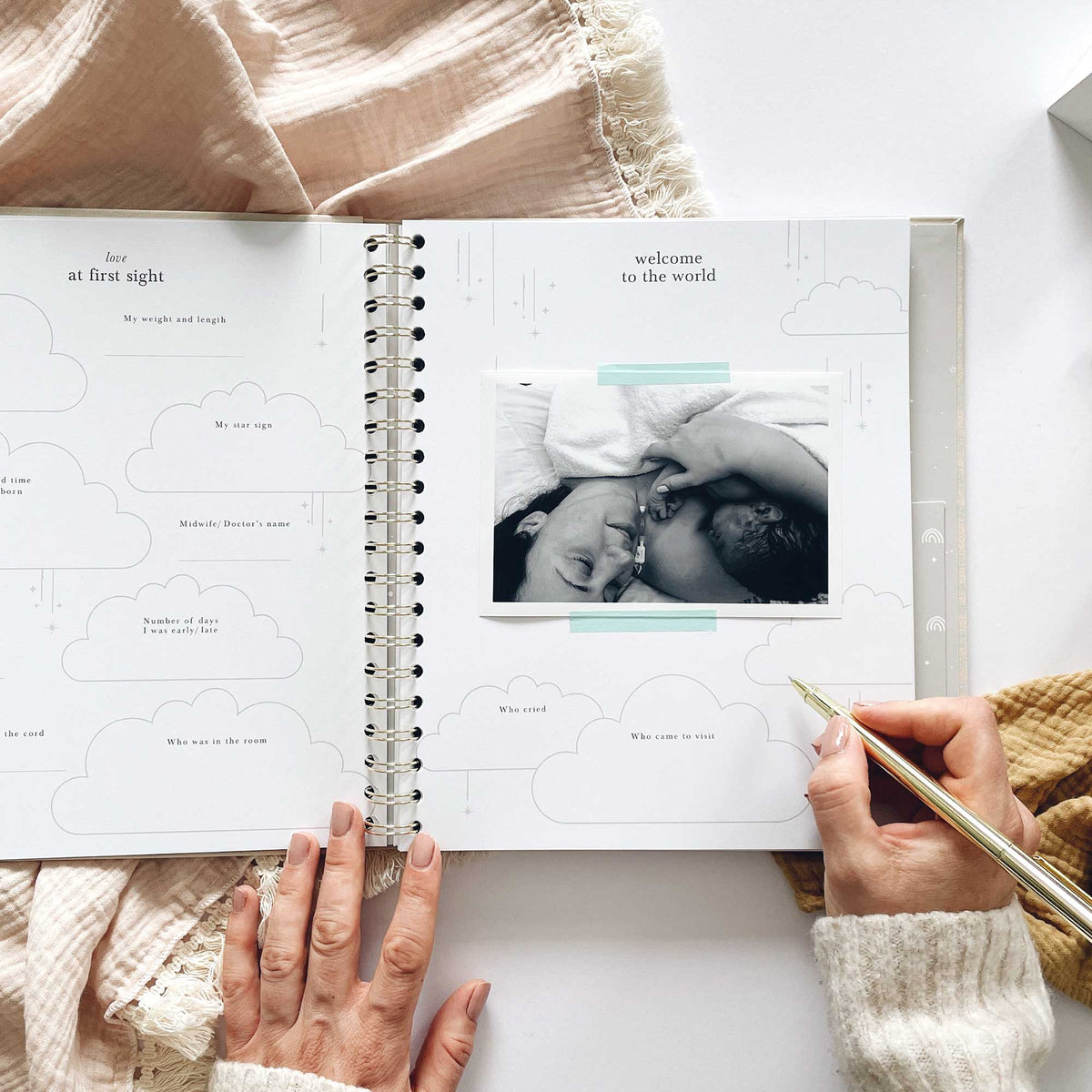 Blush and Gold My Baby Book - Baby Memory Book - Misty