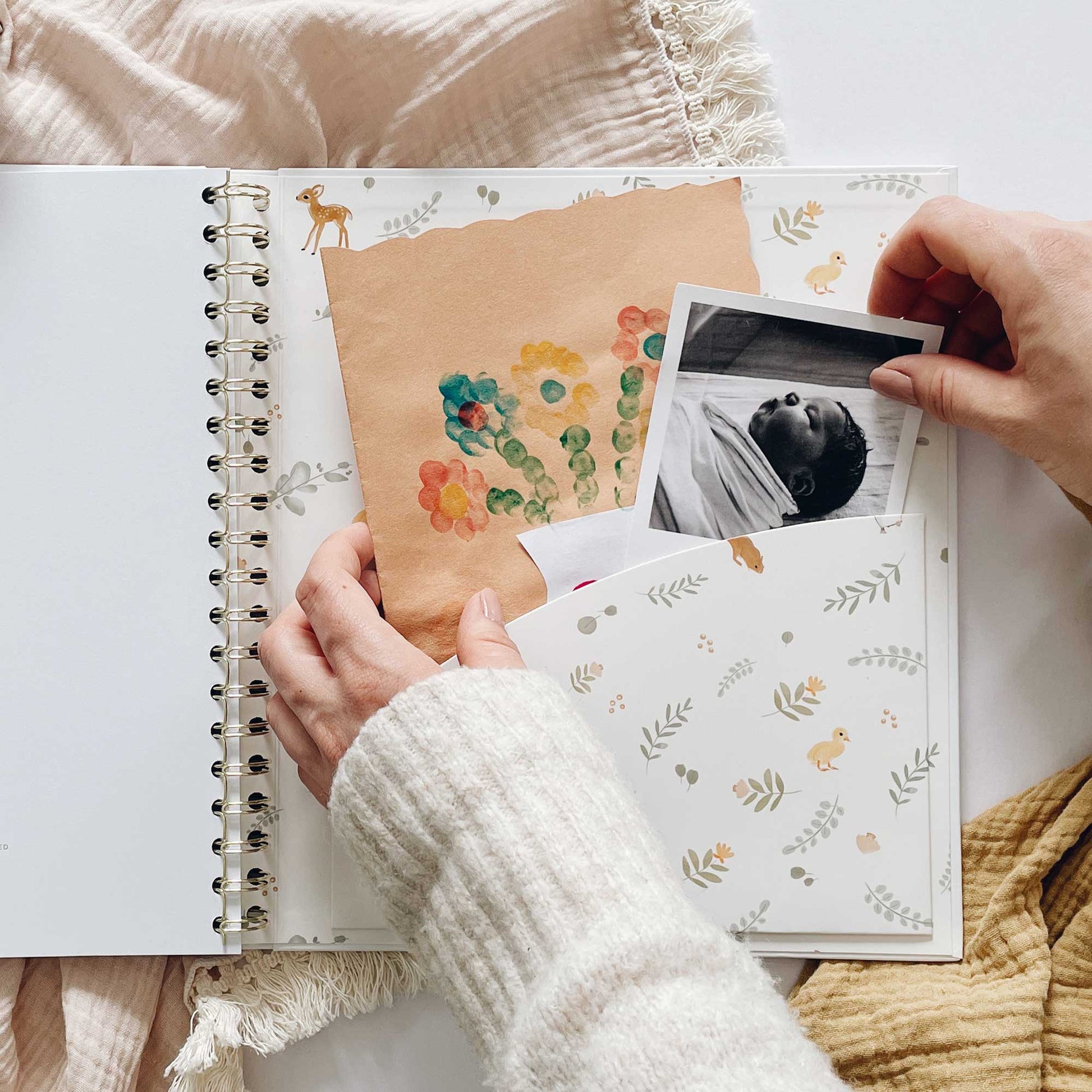 Blush and Gold My Baby Book - Baby Memory Book - Animals