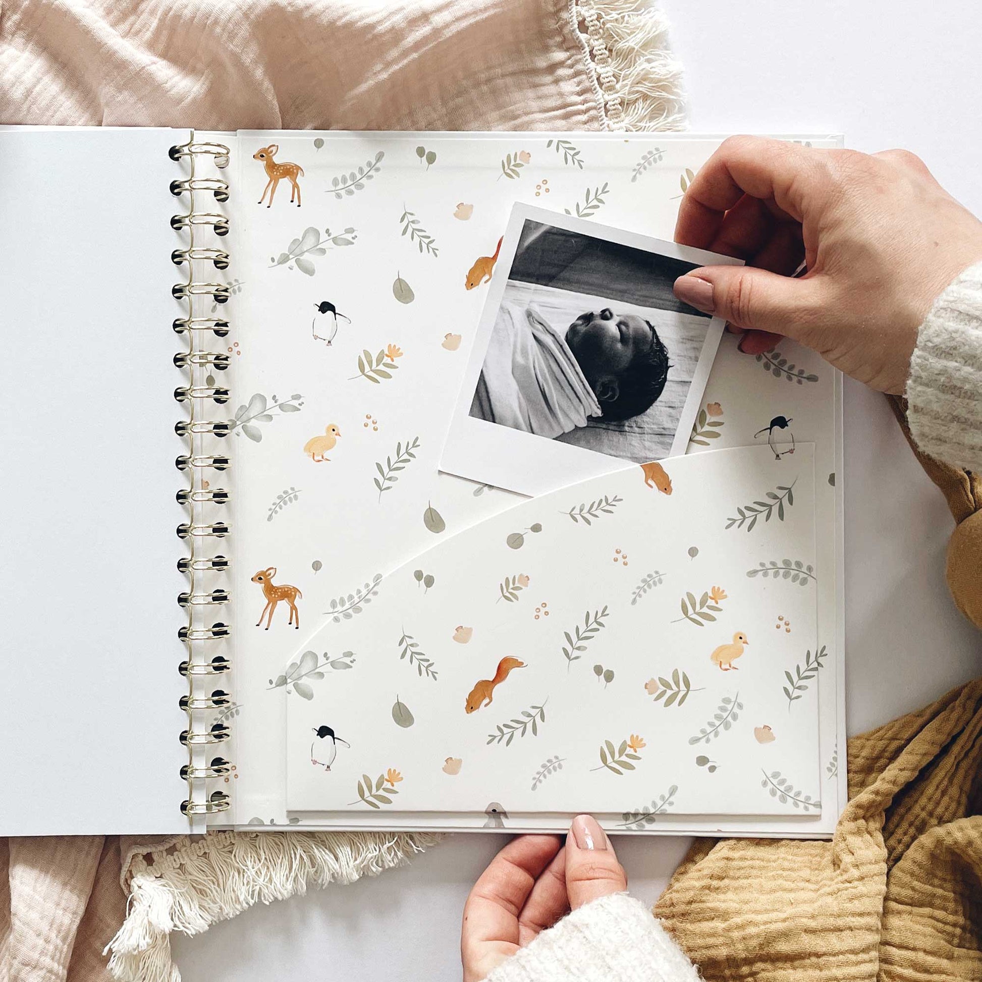 Blush and Gold My Baby Book - Baby Memory Book - Animals