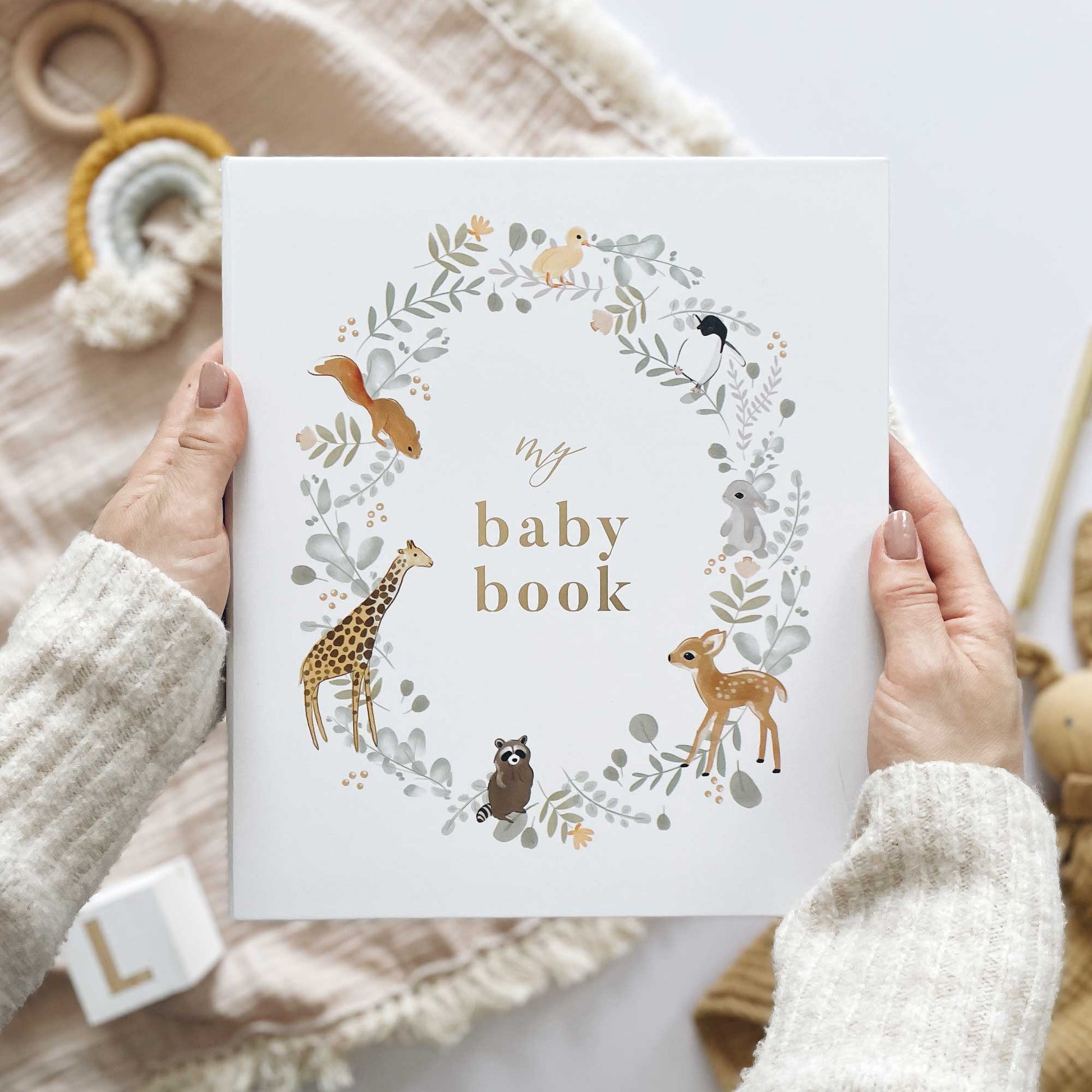 Blush and Gold My Baby Book - Baby Memory Book - Animals
