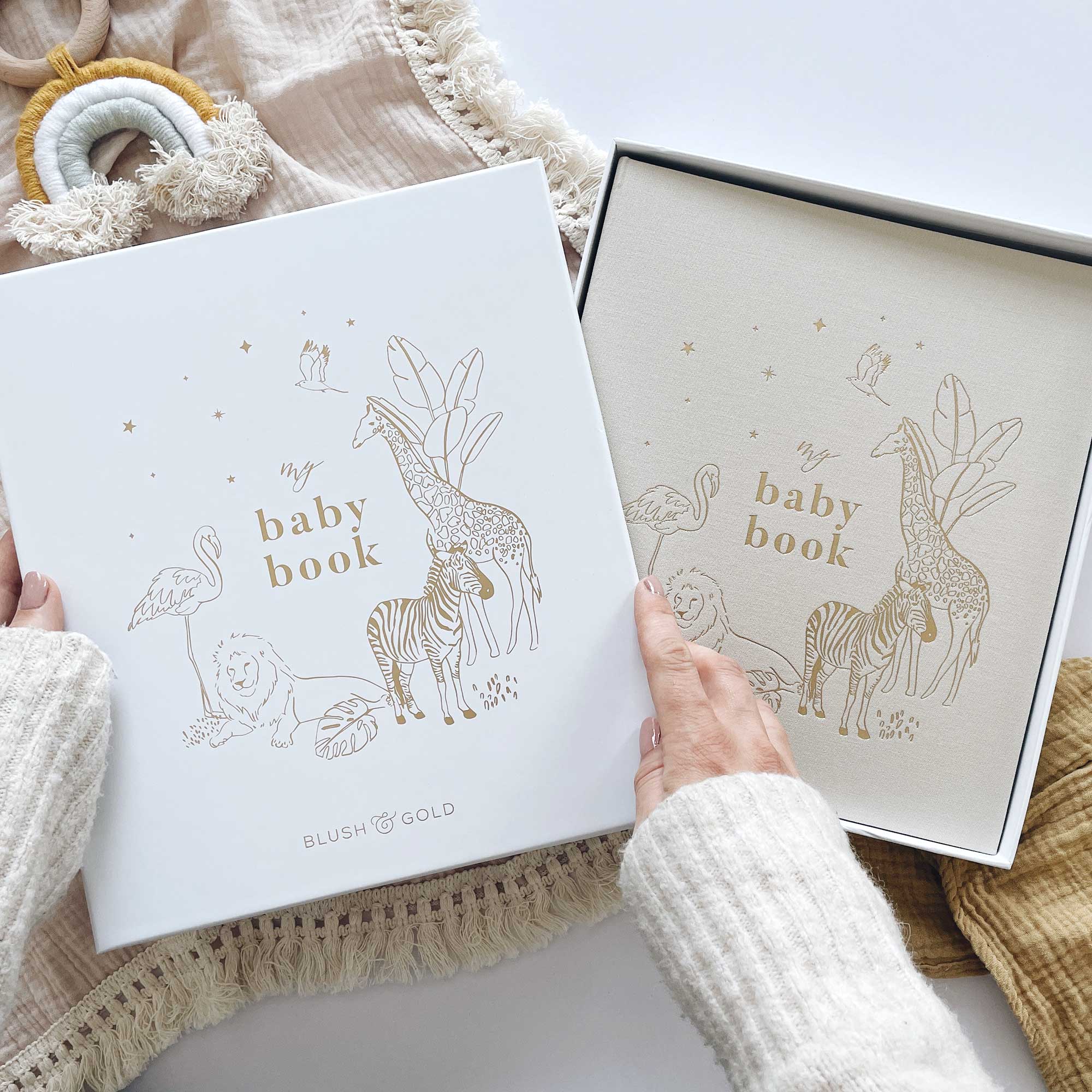 Blush and Gold My Baby Book - Baby Memory Book - Safari