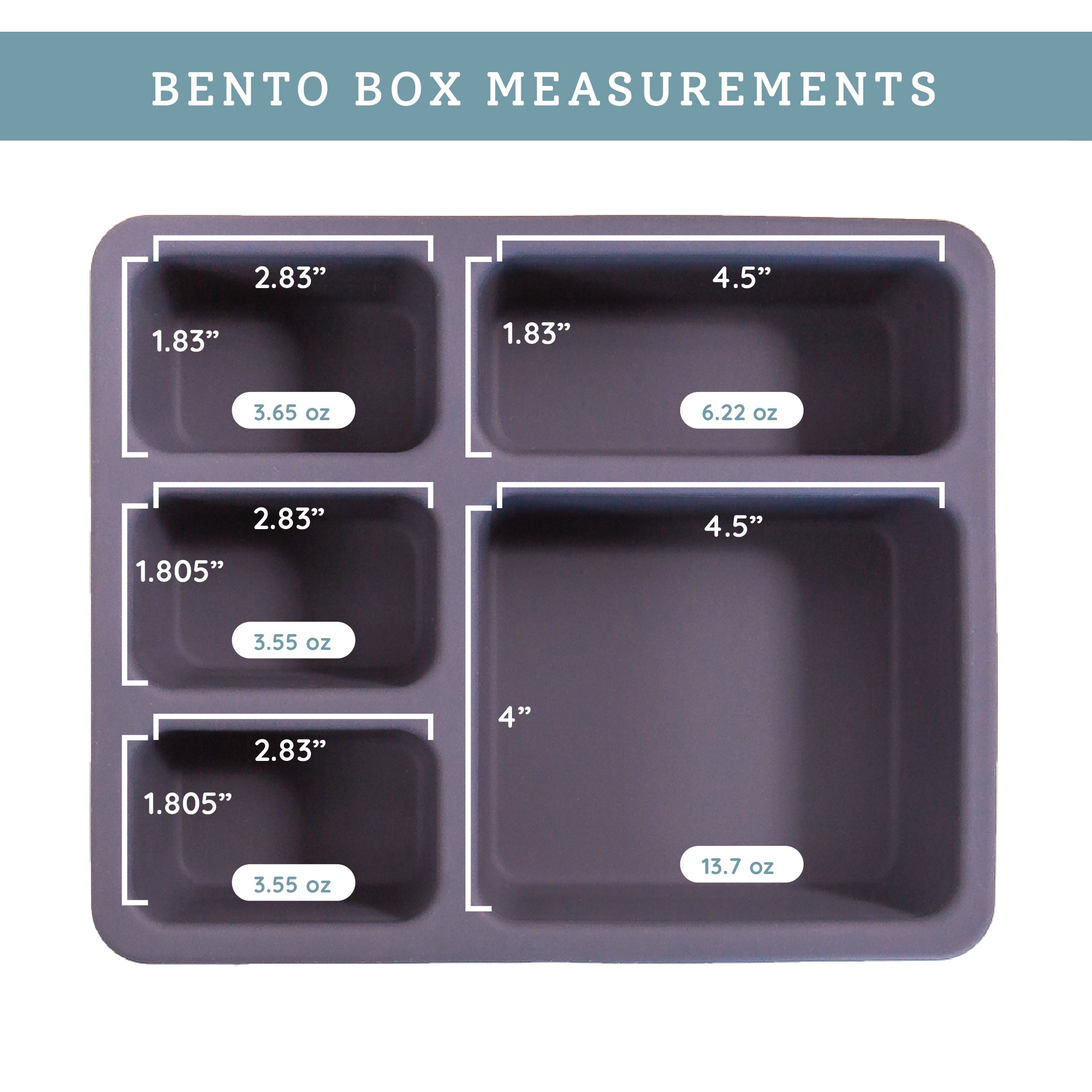 Silicone Bento Box Safari Faded Black