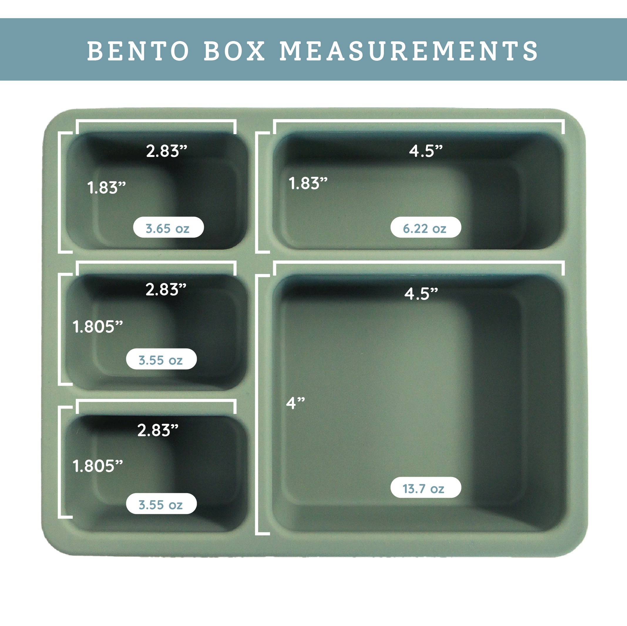 Silicone Bento Box Camper Sage Green