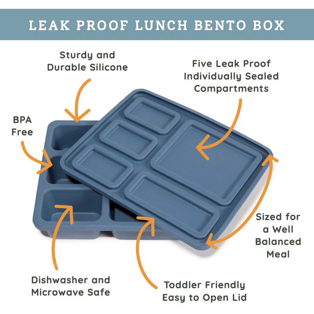 Silicone Bento Box Solid Newport Blue