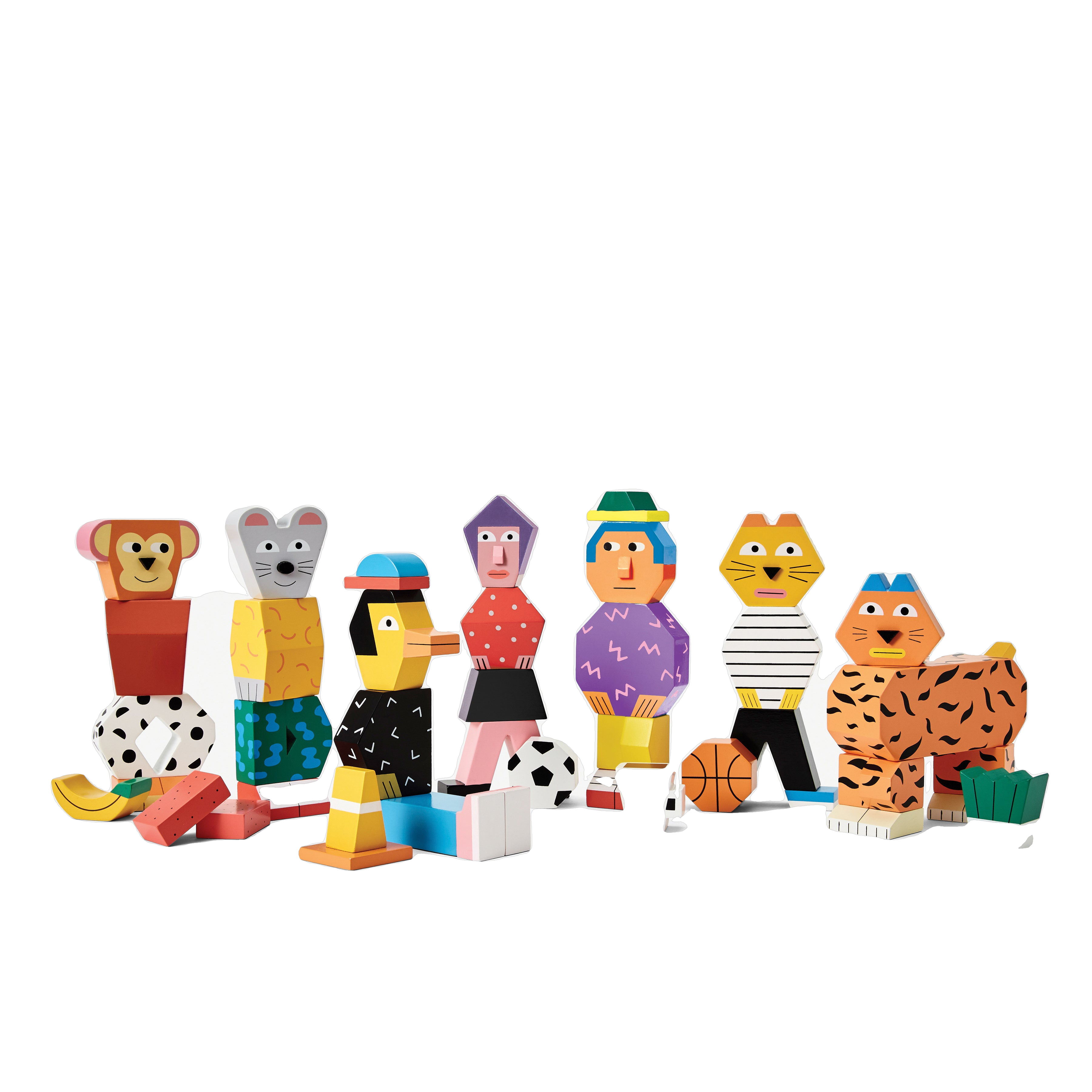 Areaware Block Party Action Figures - Age 6+ Toy Figures
