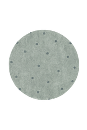 Washable Rug Round Dot Blue Sage  - Mushroom hunt