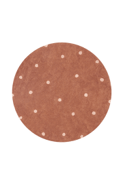 Washable Rug Round Dot Chestnut  - Mushroom hunt