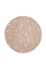 Washable Rug Round Dot Rose  - Mushroom hunt