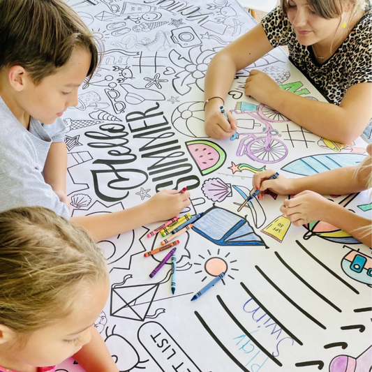 Creative Crayons Workshop Summer Fun Coloring Table Cover by Creative Crayons Workshop