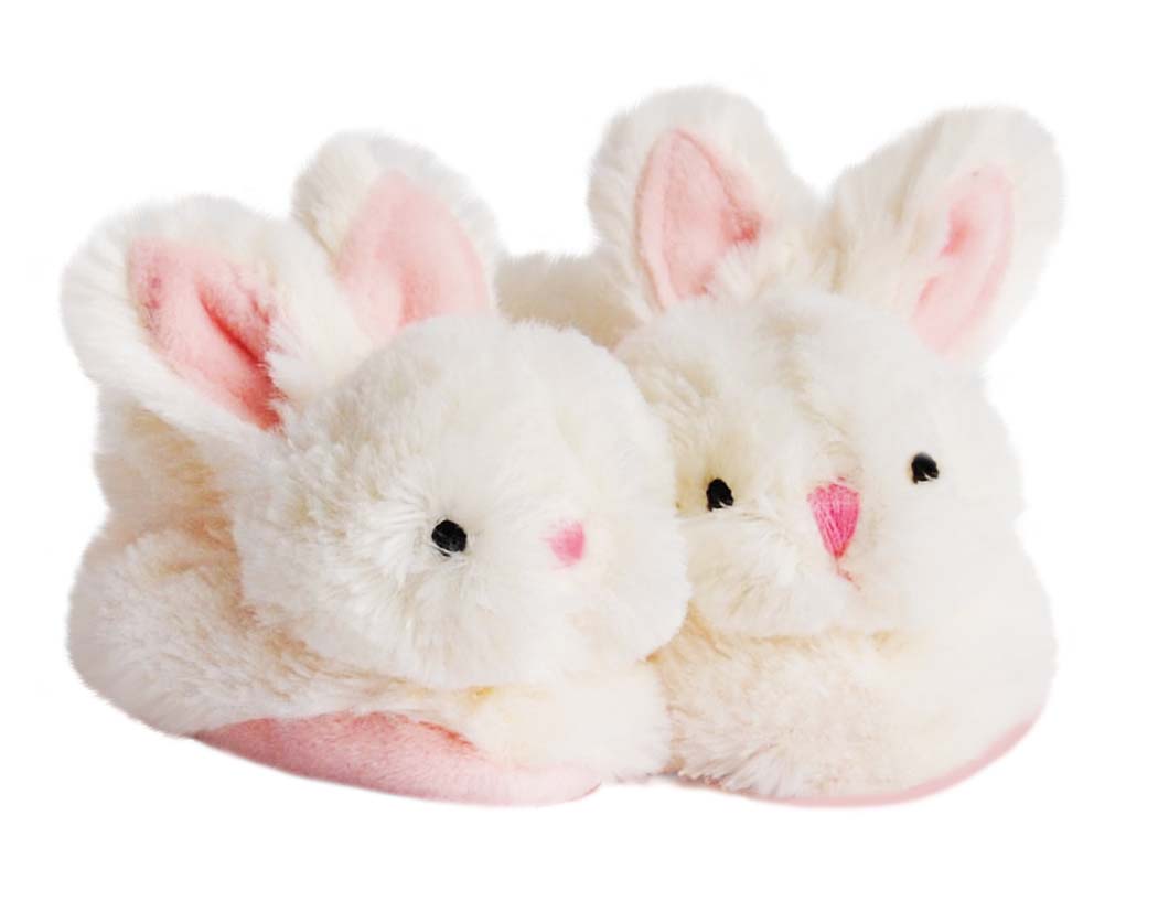 Doudou et Compagnie Pink Bunny Booties with Rattle Rattles