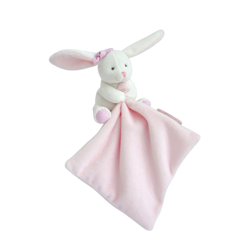Doudou et Compagnie Hello Baby Blanket with Plush Stuffed Animal Bunny Plushies
