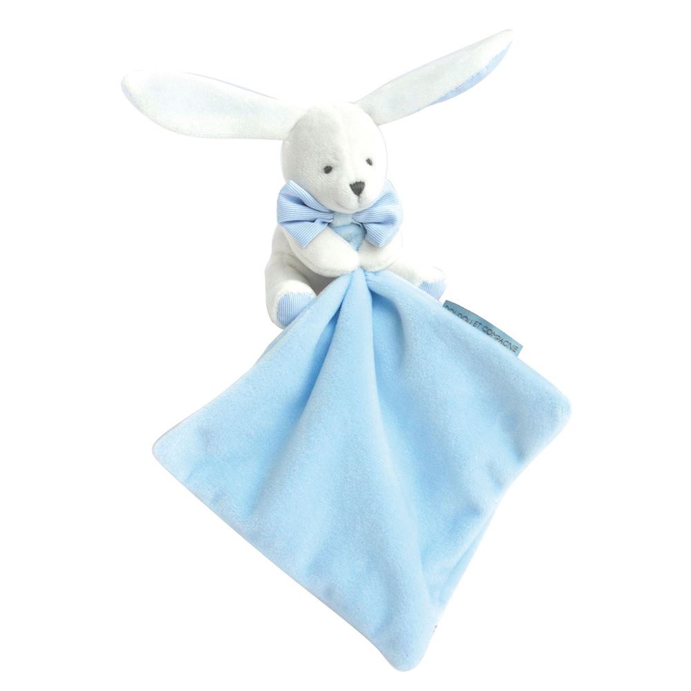 Doudou et Compagnie Hello Baby Blanket with Plush Stuffed Animal Bunny Plushies