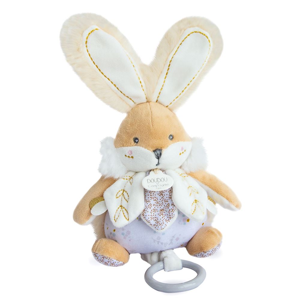 Doudou et Compagnie Sugar Bunny White Musical Pull Toy Musical Pull Toys