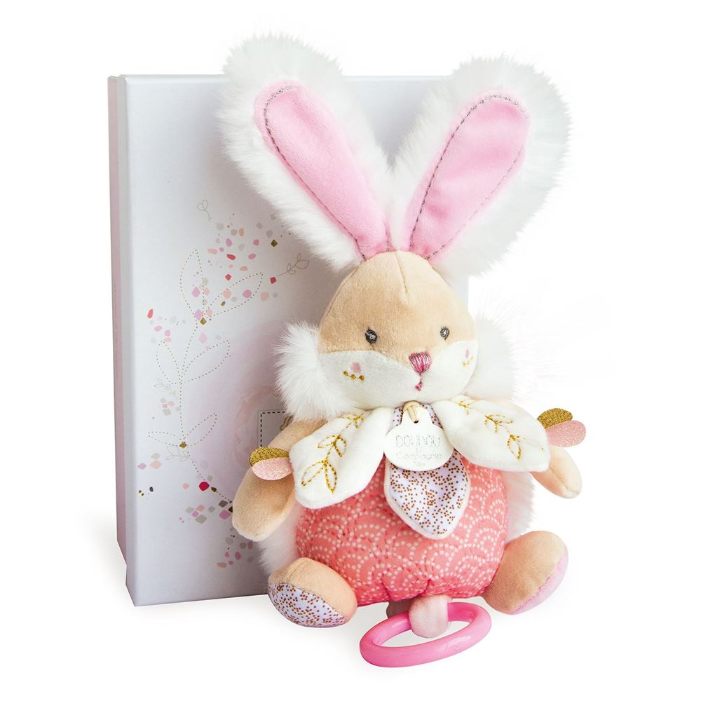 Doudou et Compagnie Sugar Bunny Pink Musical Pull Toy Musical Pull Toys