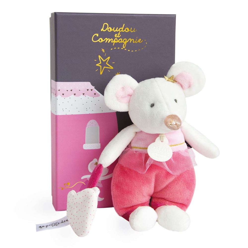 Doudou et Compagnie Tooth Fairy Friend Leonie Raspberry Mouse Tooth Fairy Friend