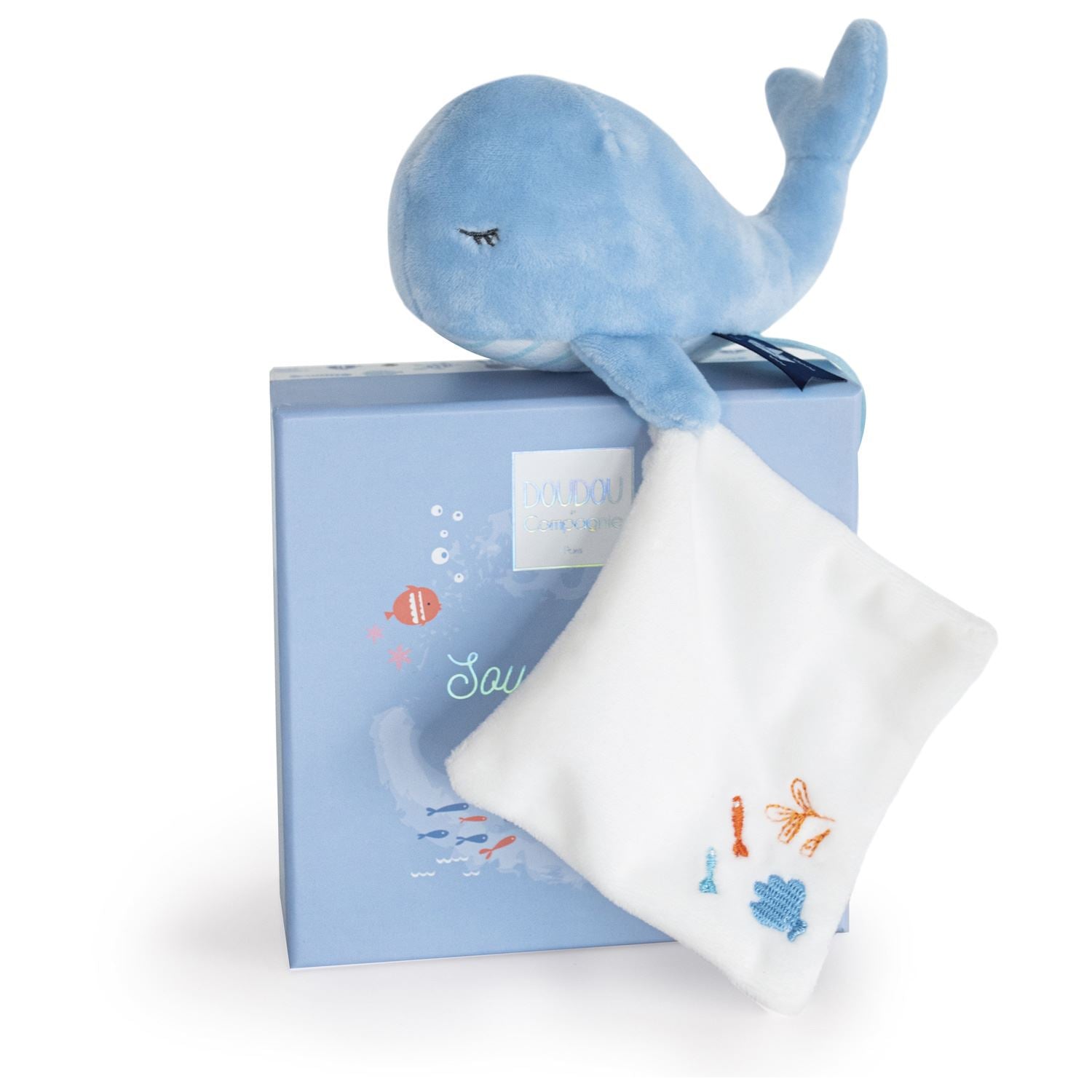 Doudou et Compagnie Under the Sea: Whale Plush with Doudou blanket Plushies